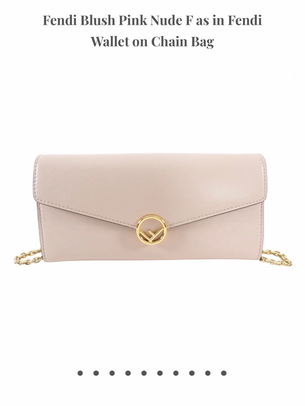 Fendi Blush Pink Leather Wallet-on-Chain with Gold Hardware - NWT